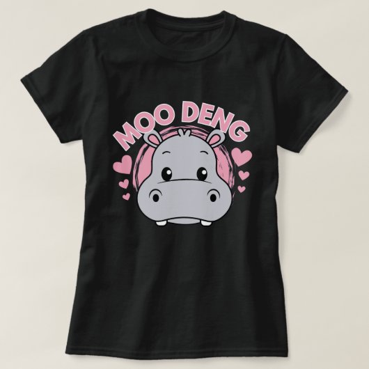 T-shirt Moo Deng - Baby Pygmy Hippo (Design devant)