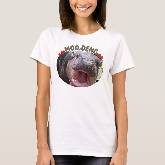 T-shirt Moo Deng Happy Hippo Meme (Devant)