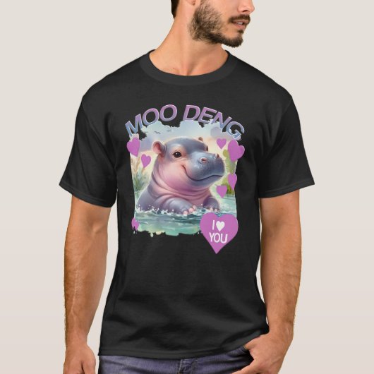 T-shirt moo deng je t'aime (Devant)