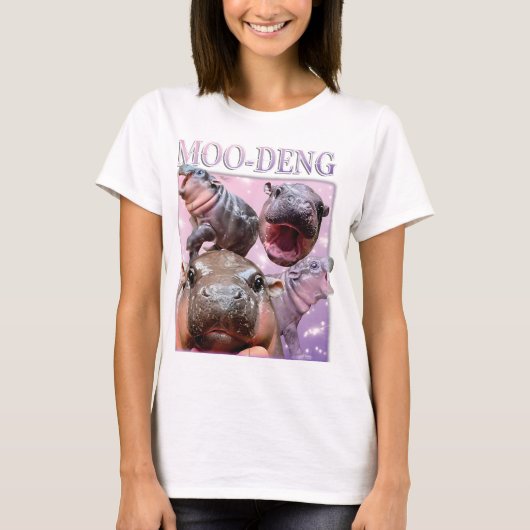 T-SHIRT MOO-DENG LE CÉLÈBRE BÉBÉ PIGMY HIPPO MOODENG (Devant)