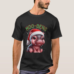 T-shirt Moo Deng Père Noël Noël Funny mignon bébé Pygmy Hi