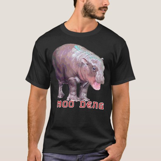 T-shirt Moo Deng Pygmy Baby HIppo Hippopotamus Zoo Animal (Devant)