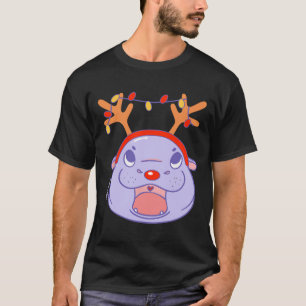 T-shirt Moo Deng Reindeer Noël Noël Noël Noël Noël Migno Z