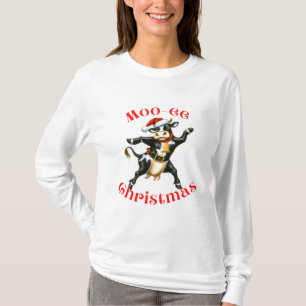 T-shirt Moo-ee Noël Drôle Dansant Vache