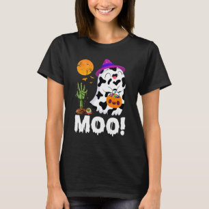T-shirt Moo Ghost Cow & Witch Casquette Happy Halloween Co