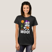 T-shirt Moo Ghost Cow & Witch Casquette Happy Halloween Co (Devant entier)