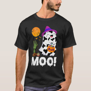 T-shirt Moo Ghost Cow & Witch Casquette Happy Halloween Co