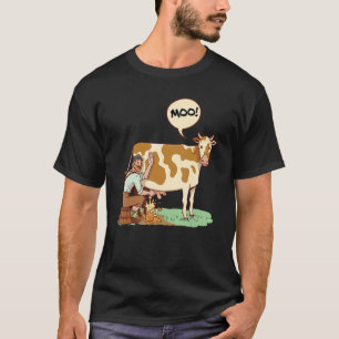T-shirt Moo Graphic Agriculture Agricole Tracteur fermier