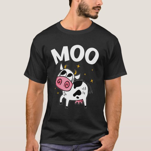 T-shirt Moo Graphic Agriculture Agricole Tracteur fermier (Devant)
