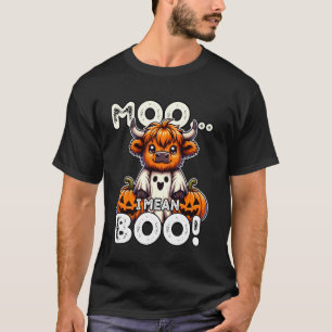 T-shirt Moo je veux dire Boo Drôle de vache Highland fantô
