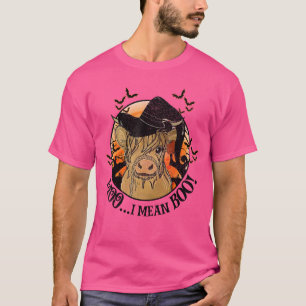 T-shirt Moo Je Veux Dire Boo Highland Vache Halloween Lune