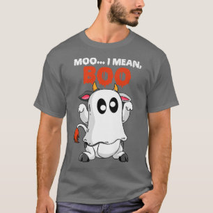 T-shirt Moo Je Veux Drôle Boo Drôle Vache Fantôme Vache Ci