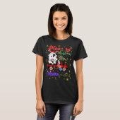 T-shirt Moo-ry Christmas Cow in Plaid Truck Holiday design (Devant entier)