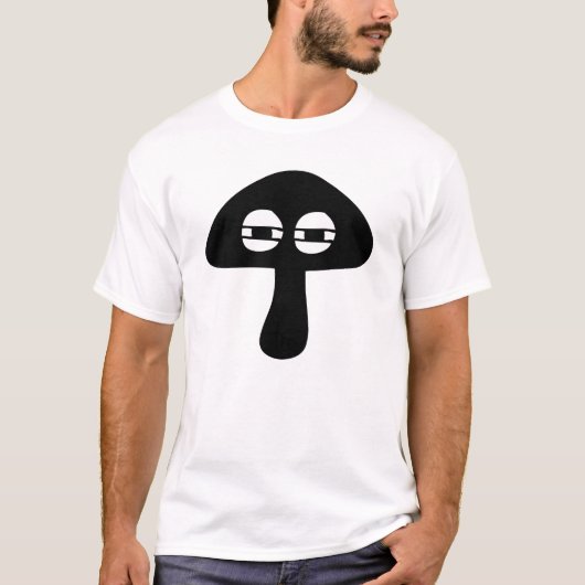T-shirt Moody Mushroom Face Silhouette Pas drôle (Devant)