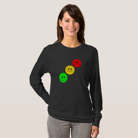 T-shirt Moody Stoplight Diagonal Stop Light Visage Trafic (Devant entier)
