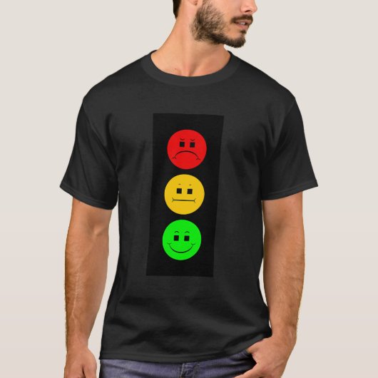 T-shirt Moody Stoplight Trafic Signal Faces Drôle Arrêt Li (Devant)