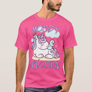 T-shirt Moody unicorn mignon petite licorne reposant que v