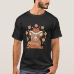 T-shirt Mooey Christmas Highland Cow Xmas Light Santa Hat<br><div class="desc">Moey Noël Highland vache Noël Noël Lumière Santa Chapeau long T-shirt</div>