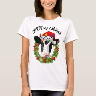 T-shirt MOOey Joyeux Casquette de la couronne de Noël Lumi