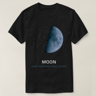 T-shirt Moon Alien Spacecraft (blue moon)