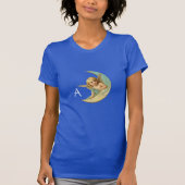 T-SHIRT MOON ANGEL EN OR BLEU JAUNE ÉCLAIRAGE MONOGRAMME (Devant)