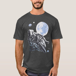 T-shirt Moon Astronaut Motorrad Biker 1077