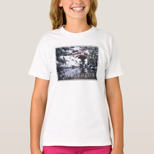 T-shirt Moon Bridge & Pond en hiver | Seattle, Washington (Devant)