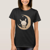 T-shirt Moon Bunny Rabbit Sitting In Crescent Moon Easter (Devant)