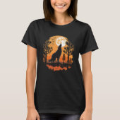 T-shirt Moon Coyote Howling Pleine lune Forêt Halloween (Devant)