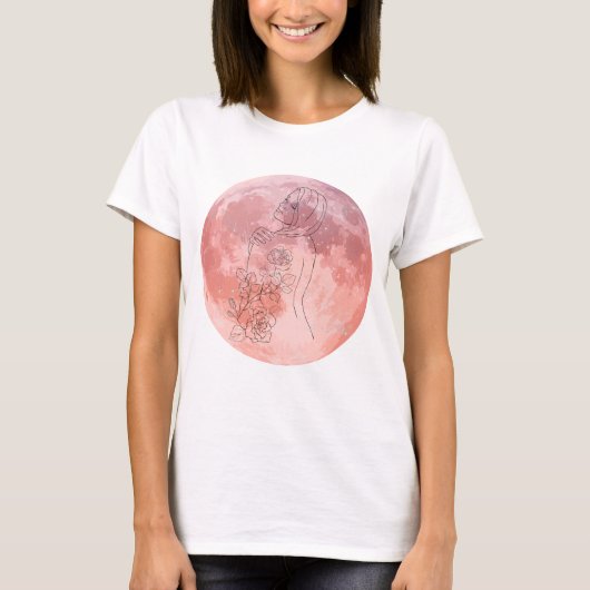T-shirt Moon Goddess Celestial Art – Soft Feminine Energy (Devant)