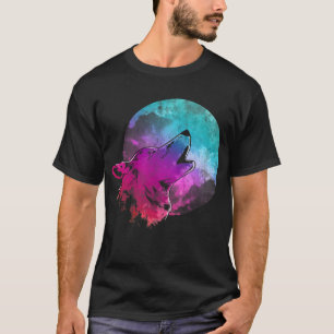 T-shirt Moon Howling Faune Forêt Animal Predator Couleur