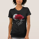 T-shirt Moon Kiss Rose & Full Moon Romantic Art (Devant)