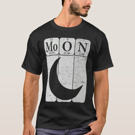 T-shirt Moon Periodic Table Elements Moon Space Nerd Moon  (Devant)