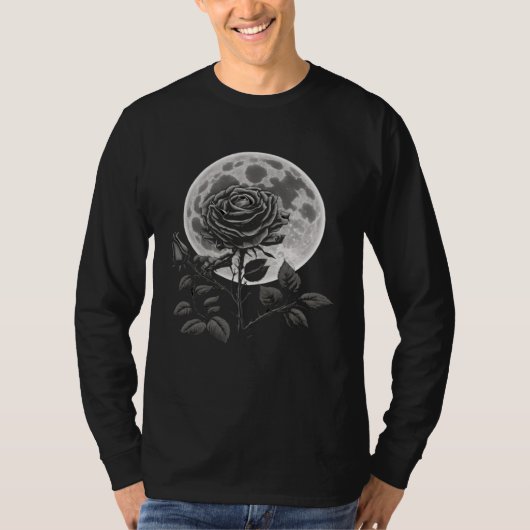 T-shirt Moon Rose Goth Gothic Witch Witchcraft  2 (Devant)