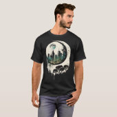 T-shirt Moon Skyline City By Night Crescent Moon Aesthetic (Devant entier)