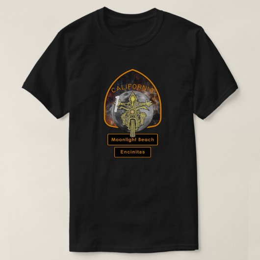 T-shirt Moonlight Beach Pacific Coast Highway Motorcyclist (Design devant)