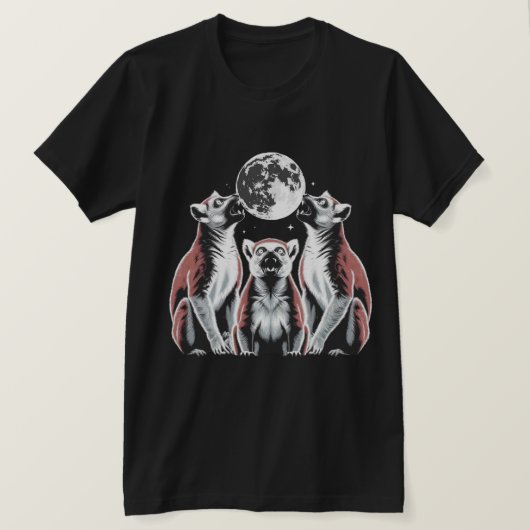 T-shirt Moonlight Lemur Trio Graphic  (Design devant)