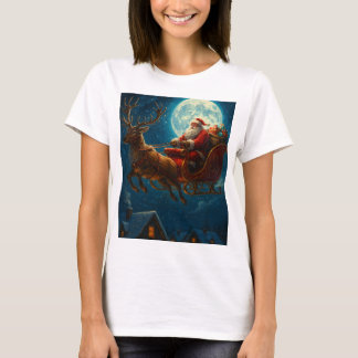 T-shirt Moonlit Sleigh Ride: Santa’s Magical Journey