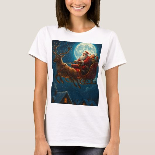 T-shirt Moonlit Sleigh Ride: Santa’s Magical Journey (Devant)