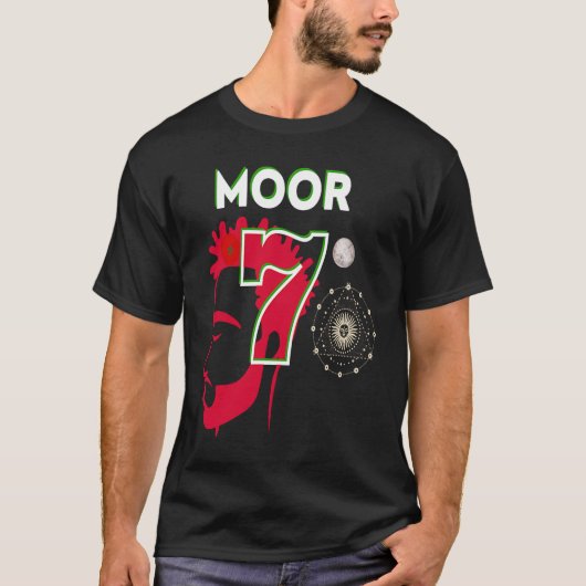 T-shirt Moor Allah 7 Fières Maures Drapeau Marocain (Devant)