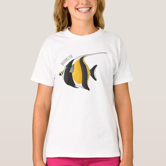 T-shirt Moorish idol fish cartoon illustration (Devant)