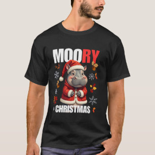 T-shirt Moory Christmas Moo Deng Funny Hippo Baby Pygmy Me