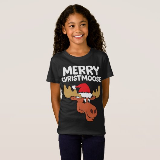 T-Shirt Moose Christmas Casquette Moose Joyeux Noël Joyeux (Devant entier)