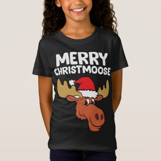 T-Shirt Moose Christmas Casquette Moose Joyeux Noël Joyeux (Devant)