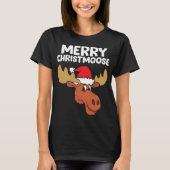 T-shirt Moose Christmas Casquette Moose Joyeux Noël Joyeux (Devant)