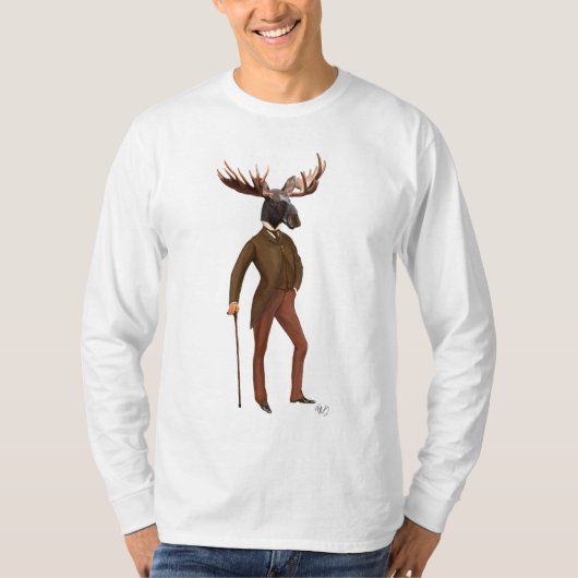 T-shirt Moose En Costume Complet 2 (Devant)