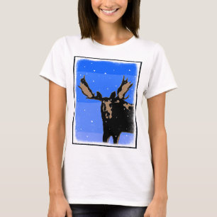 T-shirt Moose en hiver - Art original de la faune