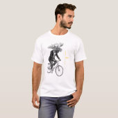 T-shirt Moose Rider Minimal Animal Illustration. (Devant entier)