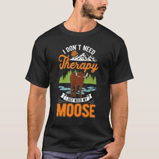 T-shirt Moose Therapy Moose Antler Scandinavia Moose (Devant)