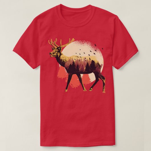 T-shirt Moose Wild Life Animal Hunting Deer Animals (Design devant)
